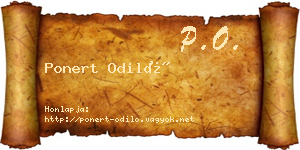 Ponert Odiló névjegykártya
